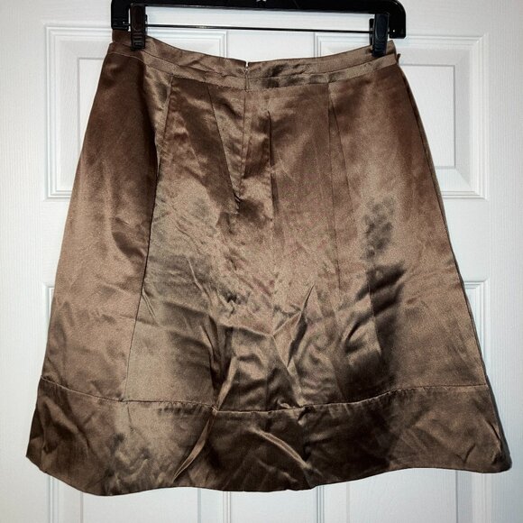 BCBGMaxAzria: NWT brown silk-blend skirt (size 2) - Picture 4 of 10